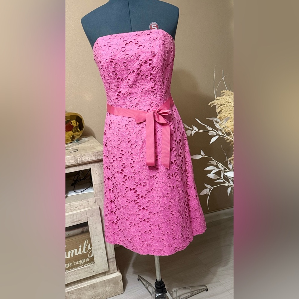 Lilly Pulitzer Pink Lace Midi Dress